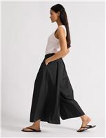 Albaray Pure Cotton Drawstring Culottes Black