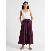 Albaray Pure Cotton Drawstring Culottes Burgundy