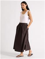Pure Cotton Midaxi A-Line Skirt