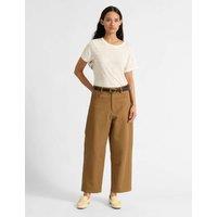 Albaray Pure Cotton Barrel Leg Trousers Tan