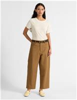 Albaray Pure Cotton Barrel Leg Trousers Tan
