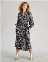 Patterned Midi Shirt Dress