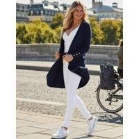 SOSANDAR Belted Longline Cardigan Navy