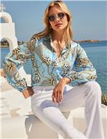 Printed Blouson Sleeve Shirt