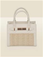 SOSANDAR Raffia Tote Bag Ivory