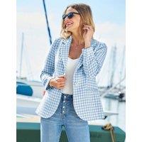 SOSANDAR Houndstooth Single Breasted Blazer Blue Mix