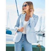 SOSANDAR Houndstooth Single Breasted Blazer Blue Mix