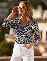 Printed Collared Utility Shirt