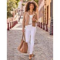 SOSANDAR Suede Biker Jacket Natural