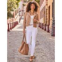 SOSANDAR Suede Biker Jacket Natural