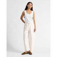 Albaray Mid Rise Barrel jeans White
