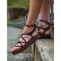 Teva Ankle Strap Flatform Gladiator Sandals Brown Mix