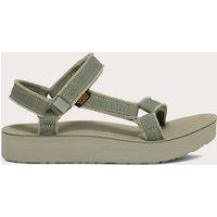 Teva Canvas Ankle Strap Platform Sandals Light Green