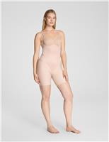 SPANX SPANXsupersculpt Transform Open Bust Mid Thigh Bodysuit Beige