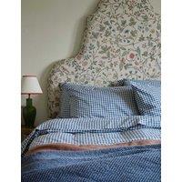 Piglet In Bed Pure Cotton Small Gingham Check Fitted Sheet Blue Mix