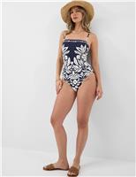 Floral Square Neck Bandeau Swimsuit