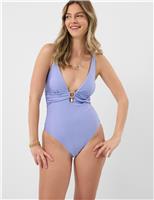 Padded Sparkle Plunge Swimsuit