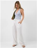 ACCESSORIZE Floral V-Neck Swimsuit Blue