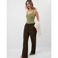 ACCESSORIZE Shaping Ribbed Notch Neck Swimsuit Khaki