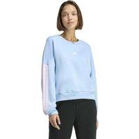 Adidas 3 Stripes Cotton Rich Relaxed Sweatshirt Pale Blue