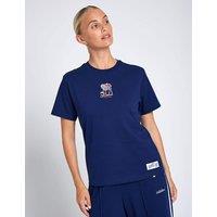 Adidas Pure Cotton Mini Embroidered Graphic T-Shirt Navy
