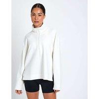 Adidas Soft Lux Quarter-Zip Sweatshirt with Modal White
