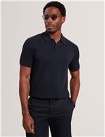 Ted Baker Cotton Rich Polo Shirt Navy