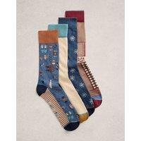White Stuff 4 Pack Cotton Rich Assorted Socks Natural Mix