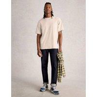 White Stuff Cotton Rich Nep Crew Neck T-Shirt Natural Mix