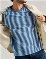 Pure Cotton Striped Crew Neck T-Shirt