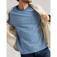 White Stuff Pure Cotton Striped Crew Neck T-Shirt Blue Mix