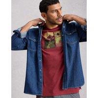 White Stuff Pure Cotton Hiking Graphic T-Shirt Red Mix