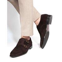 Jones Bootmaker Leather Monk Strap Shoes Dark Brown