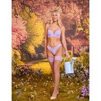 Boux Avenue Aliyah Floral Lace High Leg Briefs Purple