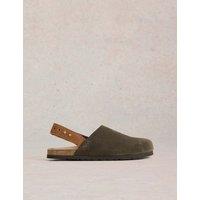 White Stuff Suede Slip On Footbed Slingback Shoes Green
