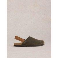 White Stuff Suede Slip On Footbed Slingback Shoes Green