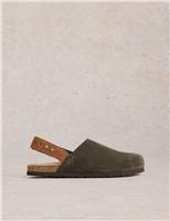 Suede Slip On Footbed Slingback Shoes