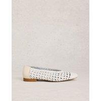 White Stuff Woven Ballet Pumps White