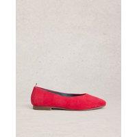 White Stuff Suede Flat Ballet Pumps Pink