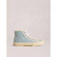 White Stuff Lace Up High Top Trainers Blue