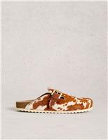 Leather Hair On Animal Print Clogs