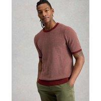 White Stuff Pure Cotton Striped T-Shirt Red Mix