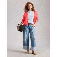 White Stuff Cotton Rich V-Neck Cardigan Red