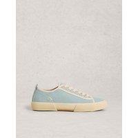 White Stuff Canvas Lace Up Trainers Blue