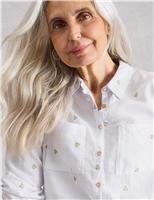 Pure Cotton Embroidered Collared Shirt