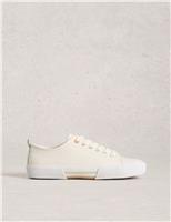 White Stuff Leather Lace Up Trainers Natural