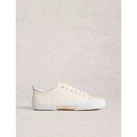 White Stuff Leather Lace Up Trainers Natural