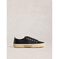 White Stuff Leather Lace Up Trainers Black