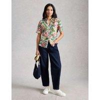 White Stuff Pure Cotton Embroidery Tie Hem Top White Mix
