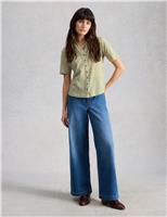 Jersey Ditsy Heart Print Collared Shirt